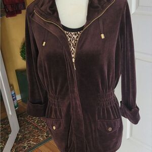 CHOCOLATE BROWN ANORAK JACKET W/ MATCHING PANTS